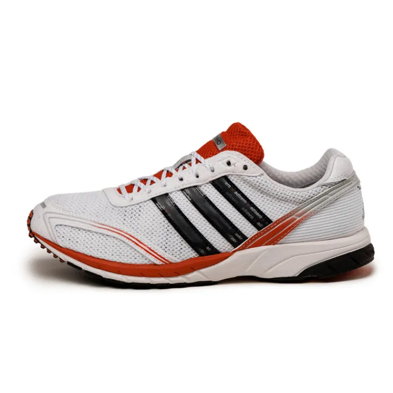 Vegane Sneaker|Weiße Sneaker*Adidas Adizero Adios OG Cloud White / Preloved Red / Core Black