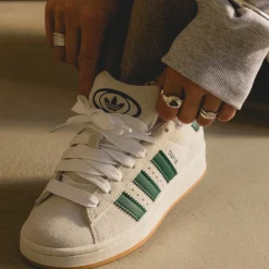 Leder Sneaker|Chunky Sneaker*Adidas Campus 00s W Crystal White / Core White / Collegiate Green