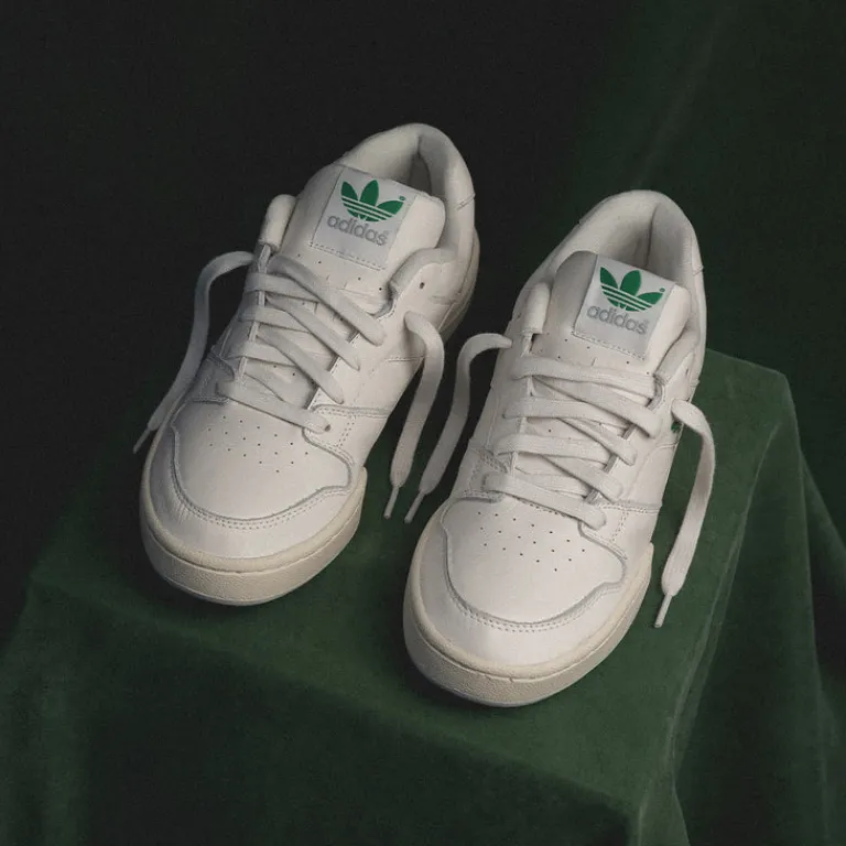 Leder Sneaker|Weiße Sneaker*Adidas Continental 87 Core White / Court Green / Cream White