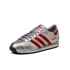 Leder Sneaker|Terrace Casual Sneaker*Adidas Country Japan Silver Metallic / Better Scarlet / Core Black