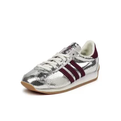 Leder Sneaker|Terrace Casual Sneaker*Adidas Country OG W Silver Metallic / Maroon / Off White