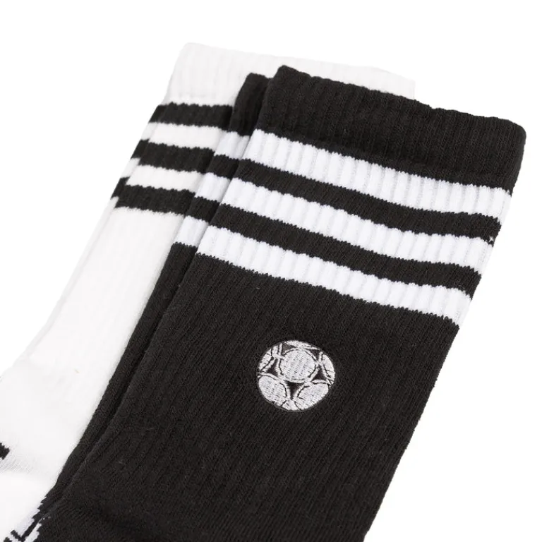 Socken*Adidas Embroidered Football Crew Socks 2 Pairs White / Black