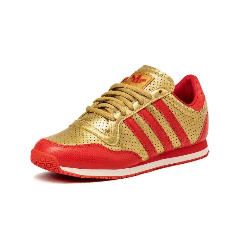 Leder Sneaker|Terrace Casual Sneaker*Adidas Galaxy OG Gold Metallic / Red / Off White