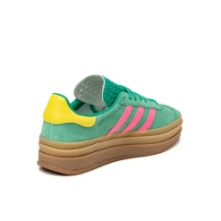 Leder Sneaker|Plateau Sneaker*Adidas Gazelle Bold W Court Green / Lucid Pink / Pure Sulfur