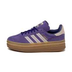 Leder Sneaker|Plateau Sneaker*Adidas Gazelle Bold W Collegiate Purple / Wonder White/ Gold Metallic