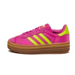 Plateau Sneaker|Leder Sneaker*Adidas Gazelle Bold W Semi Lucid Fuchsia / Solar Slime / Gold Metallic