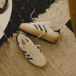 Plateau Sneaker|Leder Sneaker*Adidas Gazelle Bold W Cream White / Core Black / Sand Strata