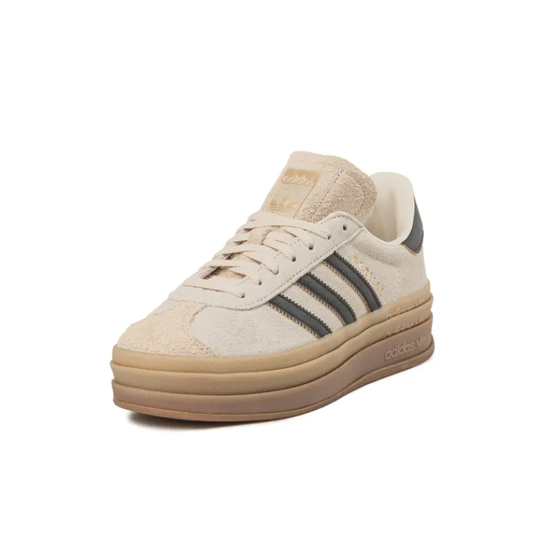 Plateau Sneaker|Leder Sneaker*Adidas Gazelle Bold W Cream White / Core Black / Sand Strata