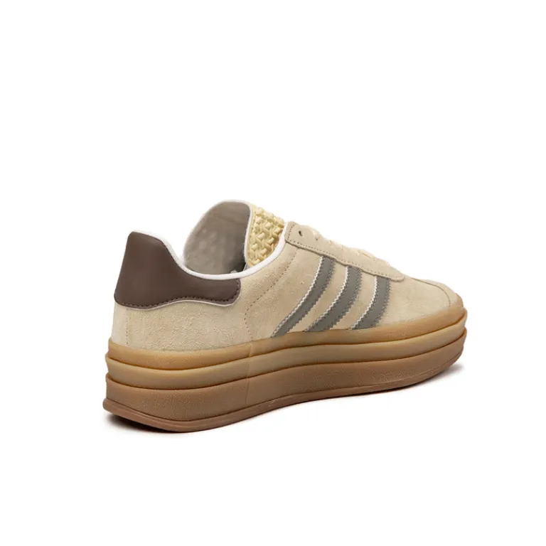 Plateau Sneaker|Leder Sneaker*Adidas Gazelle Bold W Warm Vanilla / Silver Pebble / Earth Strata