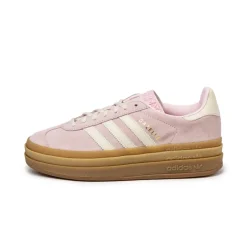 Plateau Sneaker|Leder Sneaker*Adidas Gazelle Bold W Clear Pink / Cream White / Gold Metallic