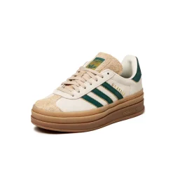 Leder Sneaker|Plateau Sneaker*Adidas Gazelle Bold W Cream White / Collegiate Green / Magic Beige