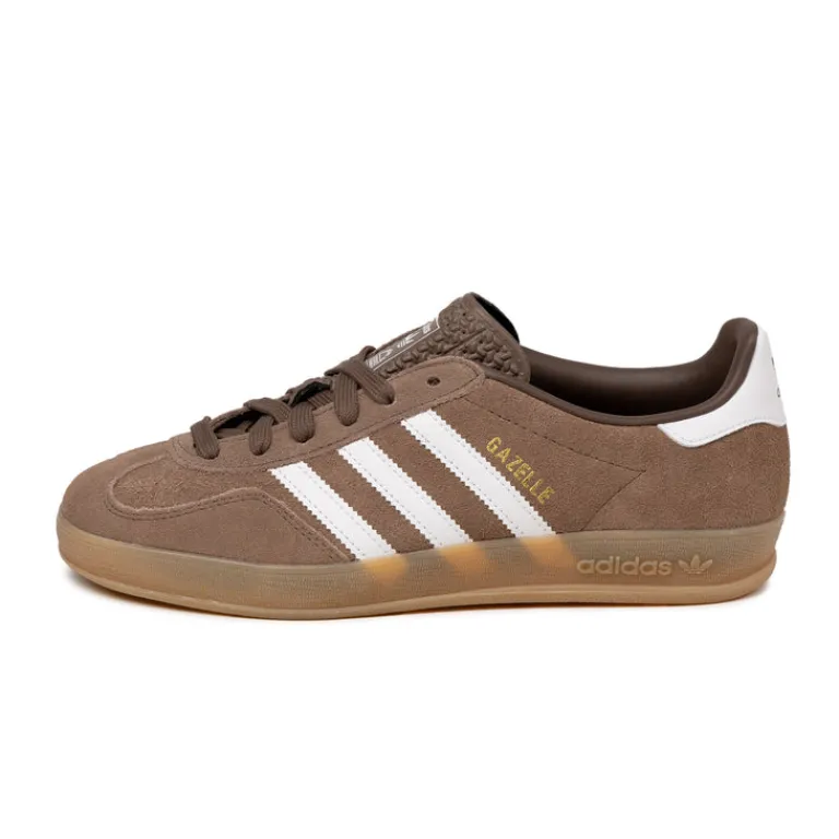 Leder Sneaker|Terrace Casual Sneaker*Adidas Gazelle Indoor Earth Strata / Footwear White / Gold Metallic