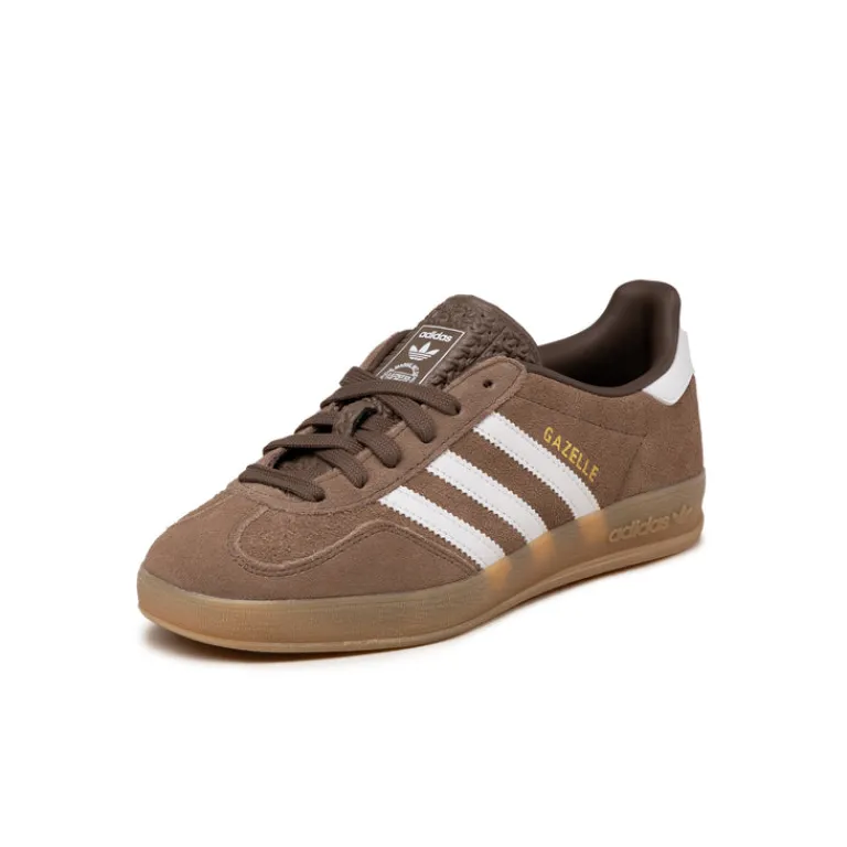 Leder Sneaker|Terrace Casual Sneaker*Adidas Gazelle Indoor Earth Strata / Footwear White / Gold Metallic