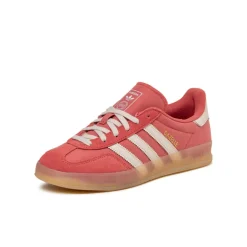 Leder Sneaker|Terrace Casual Sneaker*Adidas Gazelle Indoor Crew Red / Aluminium / Magic Beige