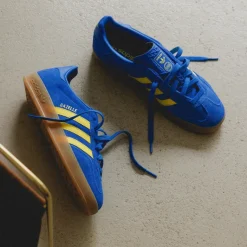 Leder Sneaker|Terrace Casual Sneaker*Adidas Gazelle Indoor Blue / Pure Sulfur / Gum 3
