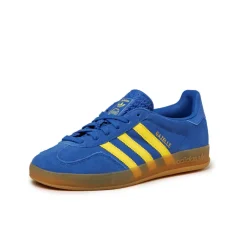 Leder Sneaker|Terrace Casual Sneaker*Adidas Gazelle Indoor Blue / Pure Sulfur / Gum 3