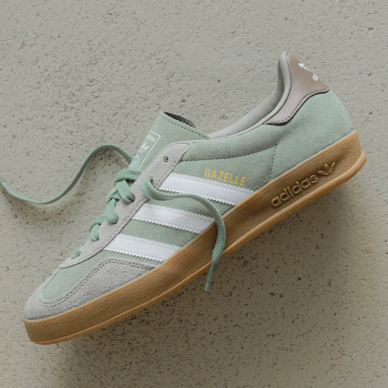 Leder Sneaker|Terrace Casual Sneaker*Adidas Gazelle Indoor Silver Pebble / Silver Green / Footwear White