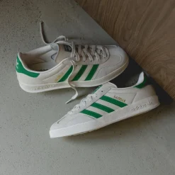 Leder Sneaker|Terrace Casual Sneaker*Adidas Gazelle Indoor Core White/ Green / Wonder White