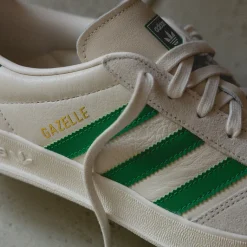 Leder Sneaker|Terrace Casual Sneaker*Adidas Gazelle Indoor Core White/ Green / Wonder White