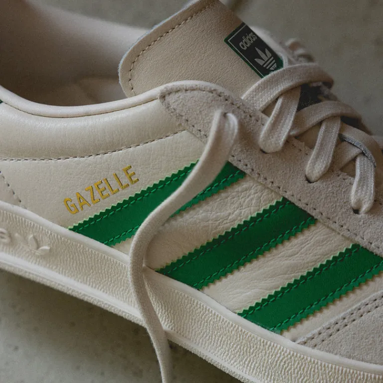 Leder Sneaker|Terrace Casual Sneaker*Adidas Gazelle Indoor Core White/ Green / Wonder White