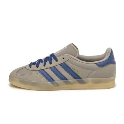 Leder Sneaker|Terrace Casual Sneaker*Adidas Gazelle Indoor Silver Pebble / Victory Blue / Magic Beige