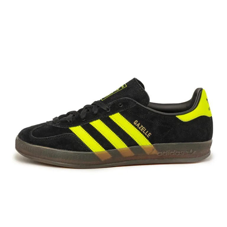 Leder Sneaker|Terrace Casual Sneaker*Adidas Gazelle Indoor Core Black / Solar Yellow / Cloud White