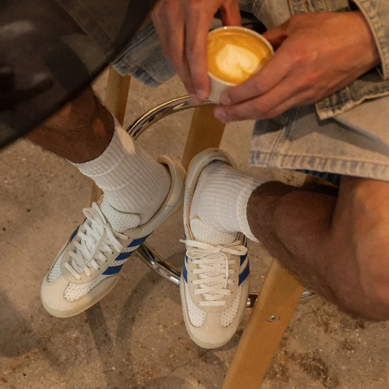 Leder Sneaker|Terrace Casual Sneaker*Adidas Gazelle Indoor Off White / Focus Blue / Warm Vanilla