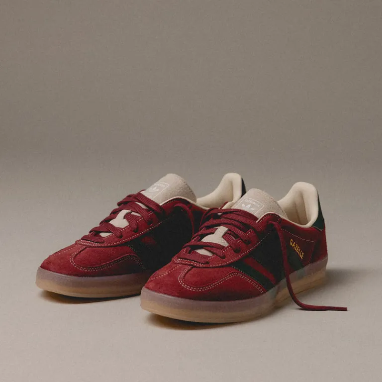 Leder Sneaker|Terrace Casual Sneaker*Adidas Gazelle Indoor Shadow Red / Shadow Green / Wonder White