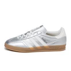 Leder Sneaker|Terrace Casual Sneaker*Adidas Gazelle Indoor Silver Metallic / Core White / Core Black