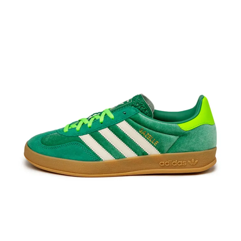 Leder Sneaker|Terrace Casual Sneaker*Adidas Gazelle Indoor W Semi Court Green / Cream White / Solar Green