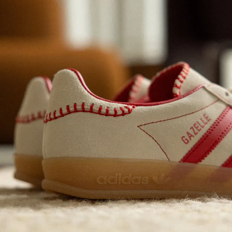 Leder Sneaker|Terrace Casual Sneaker*Adidas Gazelle Indoor W Beta Scarlett / Beta Scarlett / Cream White