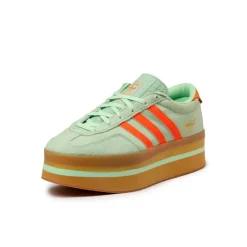 Plateau Sneaker|Leder Sneaker*Adidas Gazelle Stack W Semi Green Spark / Solar Orange / Gum