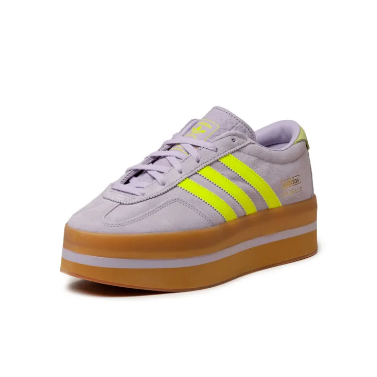 Plateau Sneaker|Leder Sneaker*Adidas Gazelle Stack W Ice Lavender / Solar Yellow / Gum
