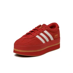 Leder Sneaker|Plateau Sneaker*Adidas Gazelle Stack W Red / Cream White / Gold Metallic