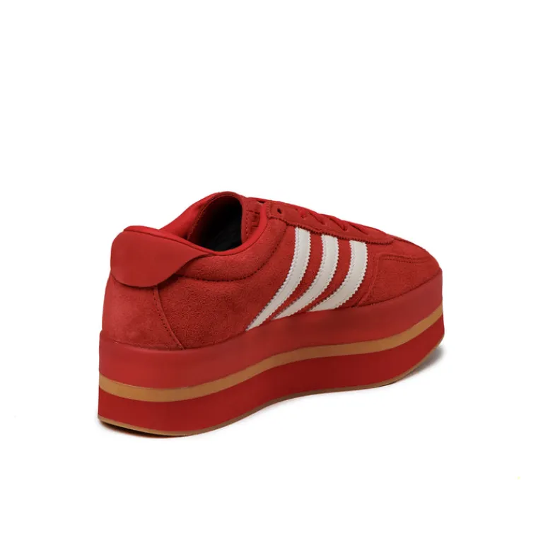 Leder Sneaker|Plateau Sneaker*Adidas Gazelle Stack W Red / Cream White / Gold Metallic