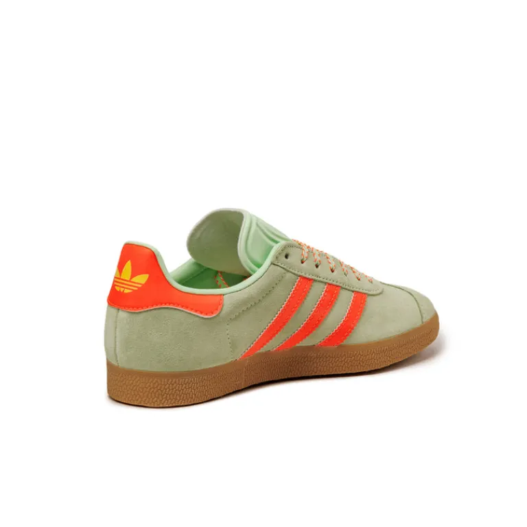 Leder Sneaker|Terrace Casual Sneaker*Adidas Gazelle W Semi Green Spark / Solar Orange / Gum