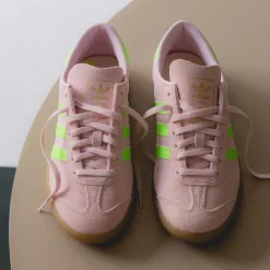 Leder Sneaker|Terrace Casual Sneaker*Adidas Hamburg W Clear Pink / Solar Green / Gold Metallic
