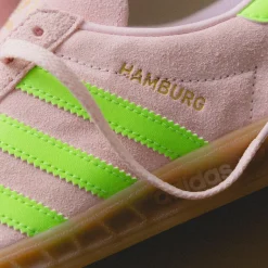 Leder Sneaker|Terrace Casual Sneaker*Adidas Hamburg W Clear Pink / Solar Green / Gold Metallic