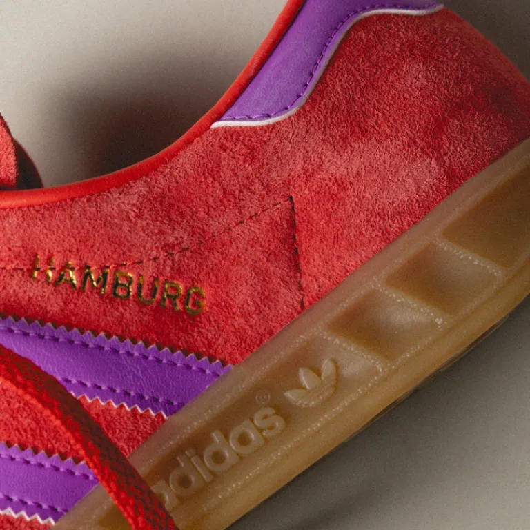 Leder Sneaker|Terrace Casual Sneaker*Adidas Hamburg W Red / Purple Burst / Gum