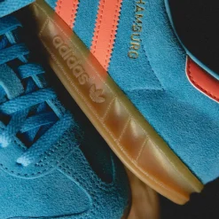 Leder Sneaker|Terrace Casual Sneaker*Adidas Hamburg W Sky Rush / Semi Coral / Gold Metallic