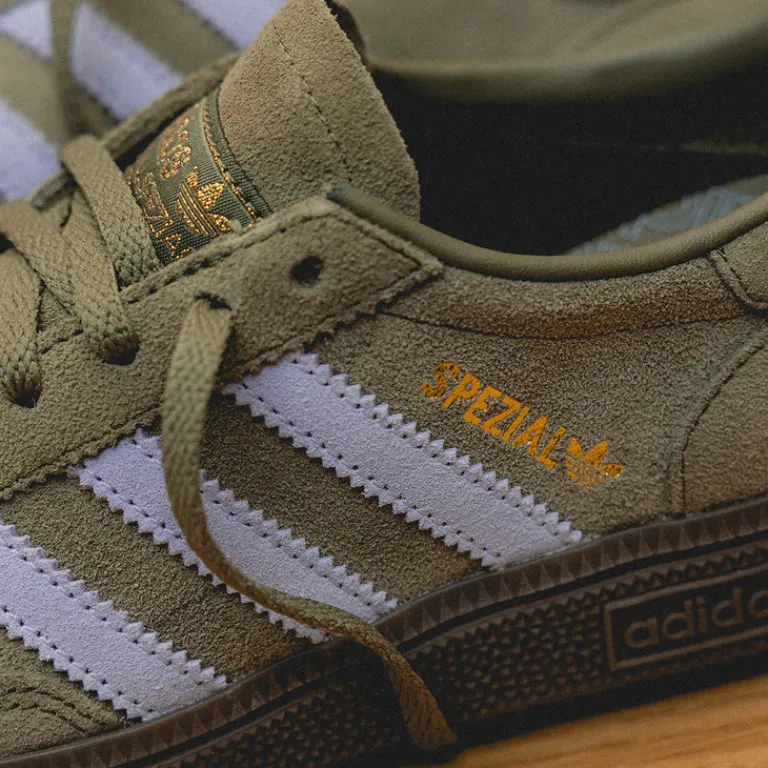Leder Sneaker|Terrace Casual Sneaker*Adidas Handball Spezial W Focus Olive / Violet Tone / Gum