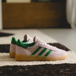 Leder Sneaker|Terrace Casual Sneaker*Adidas Handball Spezial W Clear Pink / Green / Gold Metallic