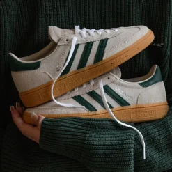 Leder Sneaker|Terrace Casual Sneaker*Adidas Handball Spezial W Alumina / Collegiate Green / Gum