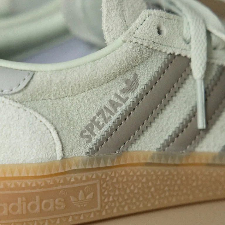 Leder Sneaker|Terrace Casual Sneaker*Adidas Handball Spezial W Linen Green / Silver Pebble / Wonder Silver