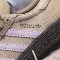 Leder Sneaker|Terrace Casual Sneaker*Adidas Handball Spezial W Warm Sand / Clear Pink / Gum 5