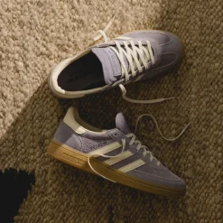 Leder Sneaker|Terrace Casual Sneaker*Adidas Handball Spezial W Silver Violet / Cream White / Gum