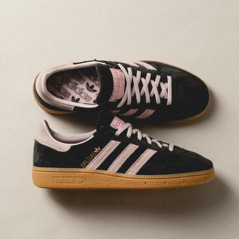 Leder Sneaker|Terrace Casual Sneaker*Adidas Handball Spezial W Core Black / Clear Pink / Gum 1