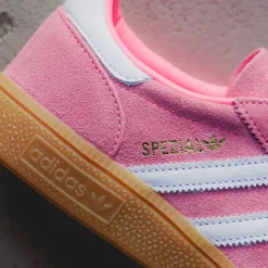 Leder Sneaker|Terrace Casual Sneaker*Adidas Handball Spezial W Lucid Pink / Footwear White / Gold Metallic
