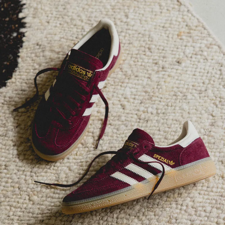 Leder Sneaker|Terrace Casual Sneaker*Adidas Handball Spezial W Maroon / Crew White / Gold Metallic