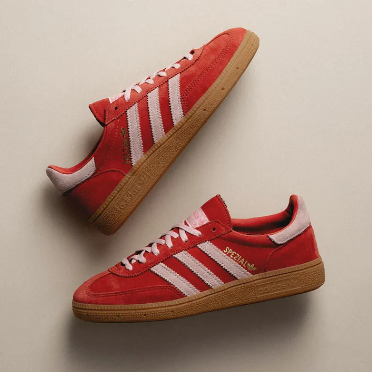 Leder Sneaker|Terrace Casual Sneaker*Adidas Handball Spezial W Bright Red / Clear Pink / Gum
